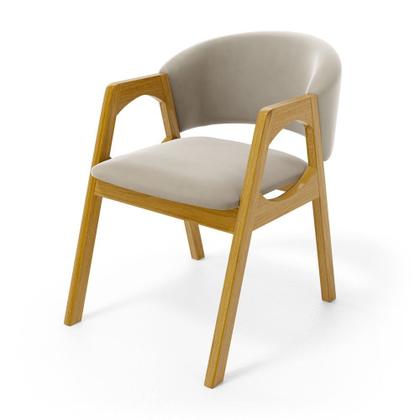 Imagem de Kit Com 4 Cadeiras Agatha Madeira Maciça Estofada Para Mesa De jantar