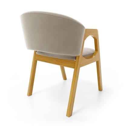 Imagem de Kit Com 4 Cadeiras Agatha Madeira Maciça Estofada Para Mesa De jantar