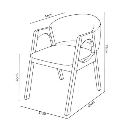 Imagem de Kit Com 4 Cadeiras Agatha Madeira Maciça Estofada Para Mesa De jantar