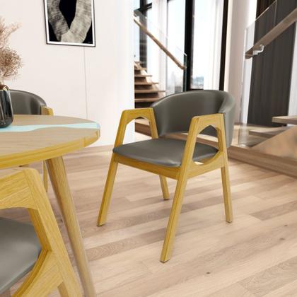 Imagem de Kit Com 4 Cadeiras Agatha Madeira Maciça Estofada Para Mesa De jantar