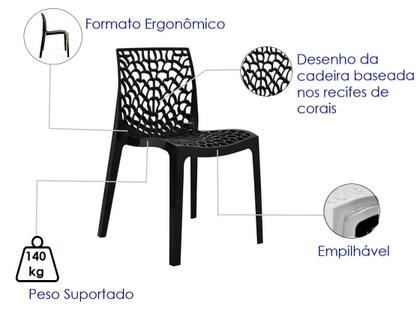 Imagem de Kit Com 4 Cadeiras Gruvyer Para Sala De Jantar Preta