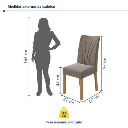 Imagem de Kit com 4 Cadeiras para Sala de Jantar Apogeu