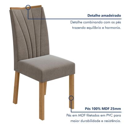 Imagem de Kit com 4 Cadeiras para Sala de Jantar Apogeu