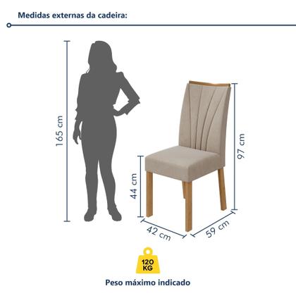Imagem de Kit com 4 Cadeiras para Sala de Jantar Apogeu
