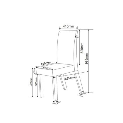 Imagem de Kit com 4 Cadeiras para Sala de Jantar Mdp/mdf Wallace
