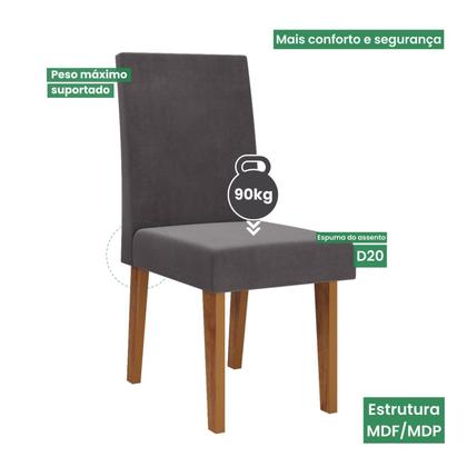 Imagem de Kit com 4 Cadeiras para Sala de Jantar Mdp/mdf Wallace