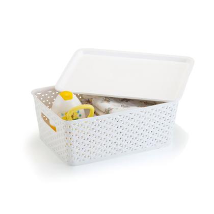 Imagem de Kit com 4 caixas Organizadoras Rattan com Tampa de 6,5 litros