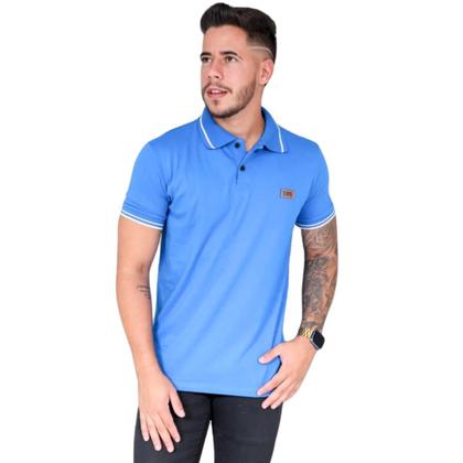 Imagem de Kit Com 4 Camisa Gola Polo Punho Bordado Fio 30.1 100% Algodão (Cores Variadas)