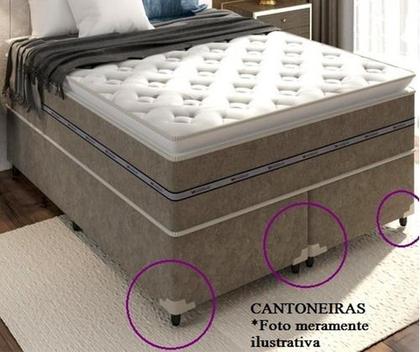 Imagem de Kit com 4 Cantoneiras Cama Box Baú Cinza Maleáveis Protetora