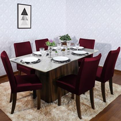 Imagem de Kit com 4 Capas Cadeira de Jantar Impermeável Marsala  Premium