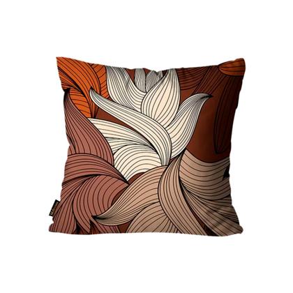 Imagem de Kit Com 4 Capas de Almofadas Folhas Abstratas Terracota
