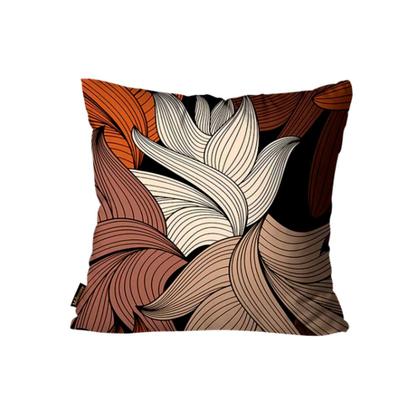 Imagem de Kit Com 4 Capas de Almofadas Folhas Abstratas Terracota
