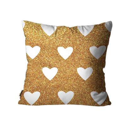 Imagem de Kit com 4 Capas para Almofadas Lar Doce Lar Dourado 45x45cm