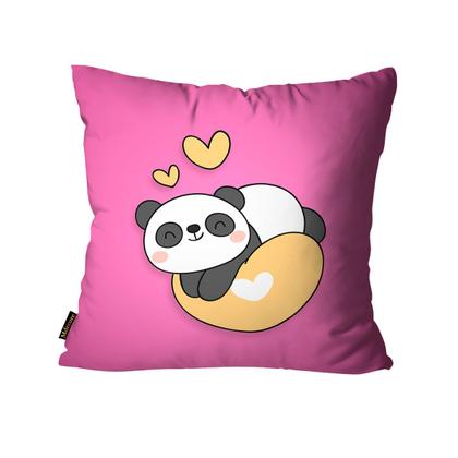 Imagem de Kit com 4 Capas para Almofadas Panda Rosa Coração 45x45