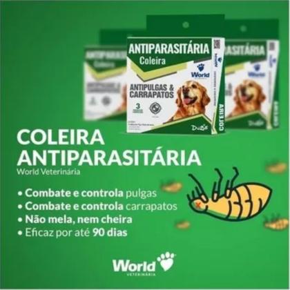 Imagem de Kit com 4 Coleiras Dugs Antipulgas Carrapatos 17g 56cm - World