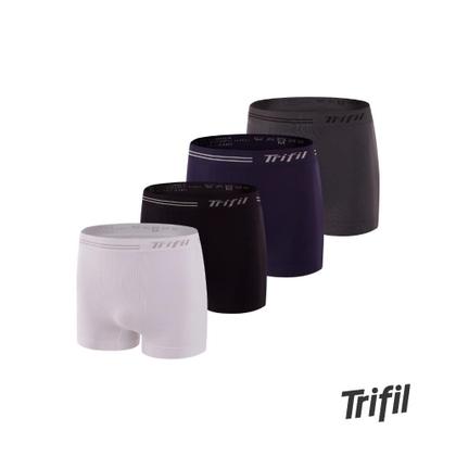 Imagem de Kit Com 4 Cuecas Box Masculina Trifil Sem Costura Microfibra Lisa Básica Original