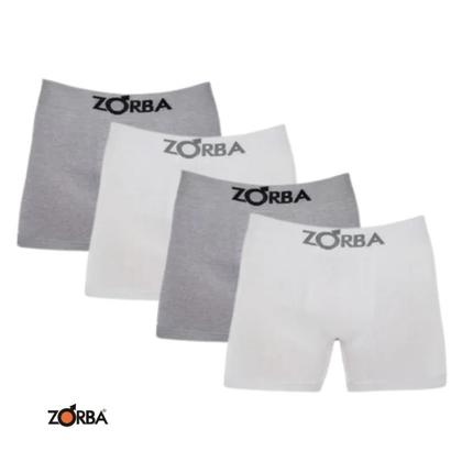 Imagem de Kit Com 4 Cuecas Boxer Box Adulto Em Algodão Cotton Sem Costura Zorba