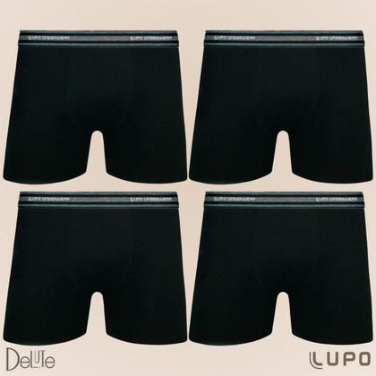 Imagem de  Kit Com 4 Cuecas Boxer Box Original Lupo De Algodão Cotton Com Elastano E Cós Estampado