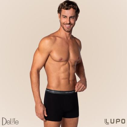 Imagem de  Kit Com 4 Cuecas Boxer Box Original Lupo De Algodão Cotton Com Elastano E Cós Estampado