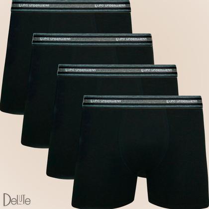 Imagem de  Kit Com 4 Cuecas Boxer Box Original Lupo De Algodão Cotton Com Elastano E Cós Estampado