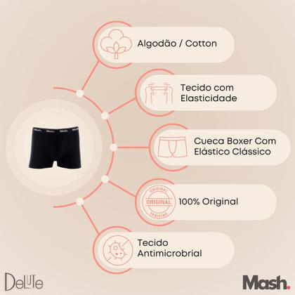 Imagem de Kit Com 4 Cuecas Boxer Mash Algodão Cotton Masculino