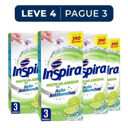 Imagem de Kit com 4 cx Pastilha Adesiva Sanitária Inspira 12 unidades no Total