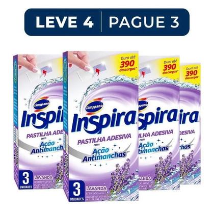 Imagem de Kit com 4 cx Pastilha Adesiva Sanitária Inspira 12 unidades no Total