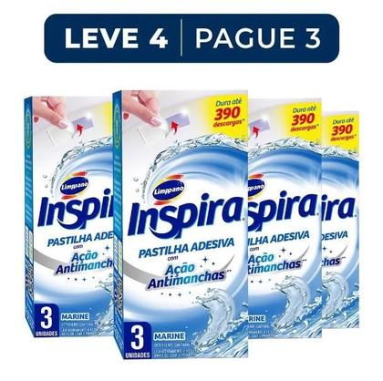Imagem de Kit com 4 cx Pastilha Adesiva Sanitária Inspira 12 unidades no Total
