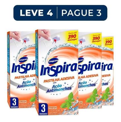 Imagem de Kit com 4 cx Pastilha Adesiva Sanitária Inspira 12 unidades no Total