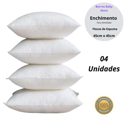 Imagem de Kit com 4 Enchimento Almofadas 45x45 Floco de Espuma
