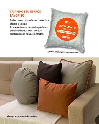 Imagem de Kit com 4 Enchimentos de Almofada Retangular CL 50x60cm Flocos de Espuma