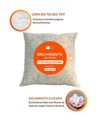 Imagem de Kit com 4 Enchimentos de Almofada Retangular CL 50x60cm Flocos de Espuma