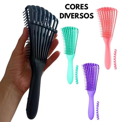 Imagem de Kit com 4 Escovas Tipo Polvo para Cabelos Desembaraço Fácil Flexível e Antifrizz