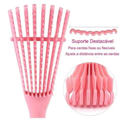 Imagem de Kit com 4 Escovas Tipo Polvo para Cabelos Desembaraço Fácil Flexível e Antifrizz