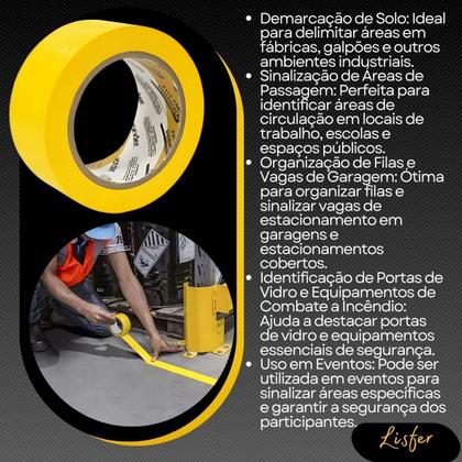 Imagem de Kit Com 4 Fitas Adesivas Para Demarcação 48mmx30m Amarela - Vonder