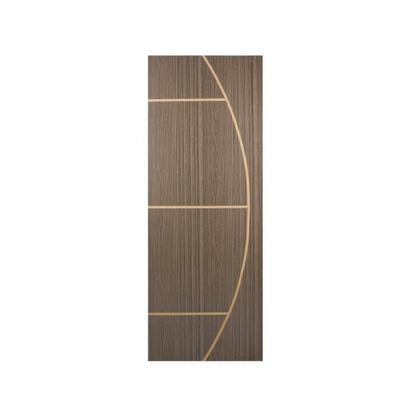 Imagem de Kit com 4 Folhas de Porta Madeira Decorada 210x90cm Espessura 3,5cm Gaúcha MGM Marrom/Carvalho Quebec