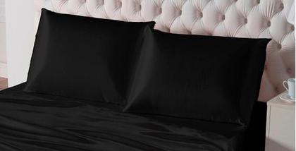 Imagem de Kit Com 4 Fronhas De Cetim Anti Frizz Seda Alto Brilho