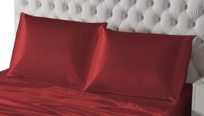 Imagem de Kit Com 4 Fronhas De Cetim Anti Frizz Seda Alto Brilho