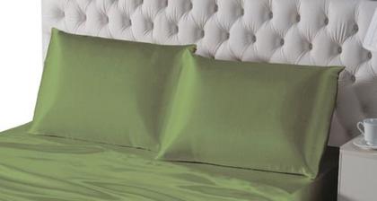 Imagem de Kit Com 4 Fronhas De Cetim Anti Frizz Seda Alto Brilho