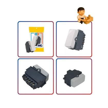 Imagem de Kit com 4 mg b3 módulo interruptor paralelo 10a-250v branco (19404)