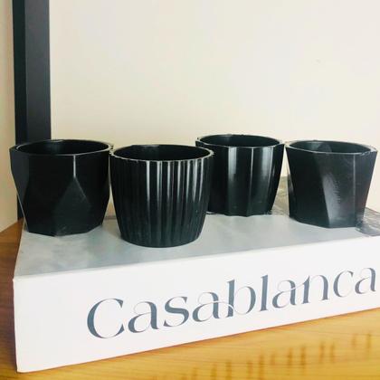 Imagem de Kit com 4 mini vasos com textura, para cactos, suculentas e plantas pequenas decoração festas floral