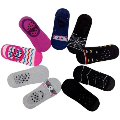 Imagem de Kit com 4 Pares de Meia Sapatilha Antiderrapante