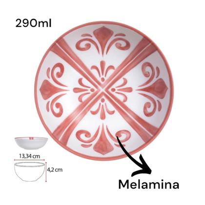 Imagem de Kit Com 4 Peças De Tigela Melamina Feita De Plástico Resiste