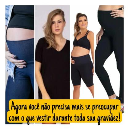 Imagem de Kit Com 4 Peças Gestante Legging Shorts Blusa Roupa Gravida