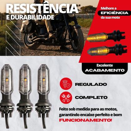 Imagem de Kit Com 4 Pisca Led Seta Sequencial Cb Twister Cg 150 160
