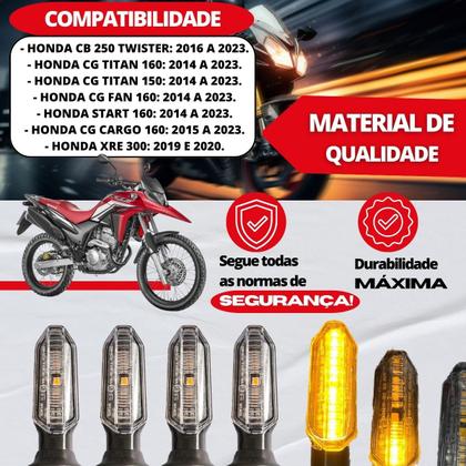 Imagem de Kit Com 4 Pisca Led Seta Sequencial Cb Twister Cg 150 160
