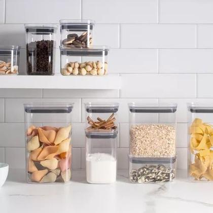 Imagem de Kit Com 4 Potes Herméticos Empilhável Retangular - Ou