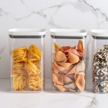 Imagem de Kit Com 4 Potes Herméticos Empilhável Retangular - Ou