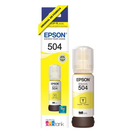 Imagem de Kit com 4 Refis de Tinta T504 Ecotank para Impressoras L4150 L4160 L4260 L6161 L6171 L6191 L14150 L6270