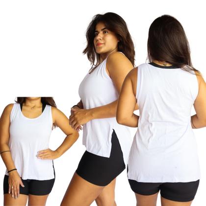 Imagem de Kit com 4 Regatas Tampa Bumbum Para Academia Treino